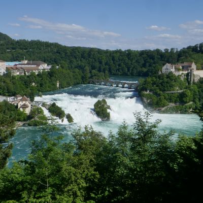 025 Rheinfall mit gutem Wasserabfluss